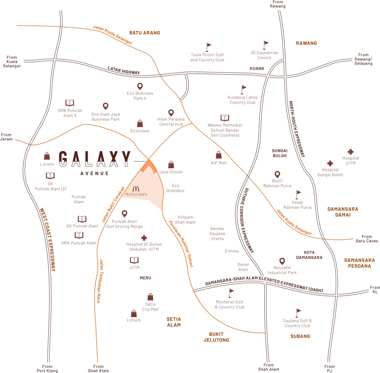 Galaxy Avenue location map